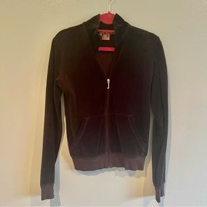 Juicy Couture Brown Velour Zip Jacket